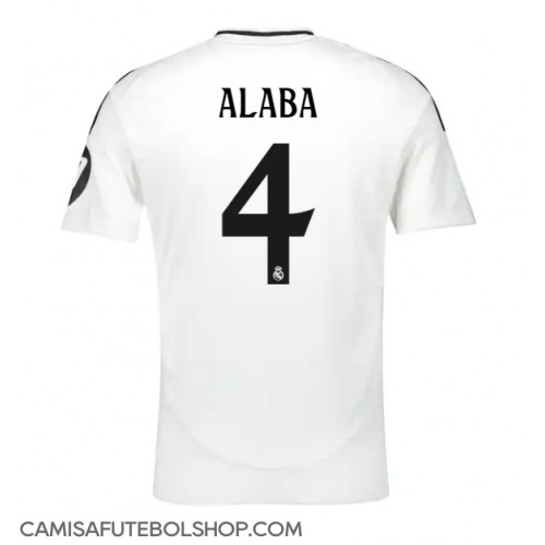 Camisa de time de futebol Real Madrid David Alaba #4 Replicas 1º Equipamento 2024-25 Manga Curta